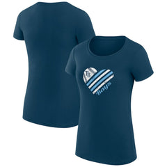 MLB Tampa Bay Rays G-III 4Her by Carl Banks Women's Super-Slim Fit Lightweight Heart Graphic T-Shirt