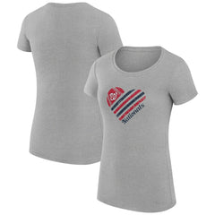 MLB Washington Nationals G-III 4Her by Carl Banks Women's Super-Slim Fit Lightweight Heart Graphic T-Shirt