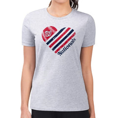 MLB Washington Nationals G-III 4Her by Carl Banks Women's Super-Slim Fit Lightweight Heart Graphic T-Shirt