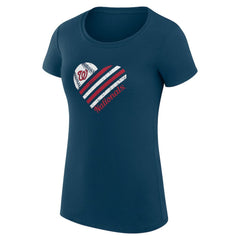 MLB Washington Nationals G-III 4Her by Carl Banks Women's Super-Slim Fit Lightweight Heart Graphic T-Shirt