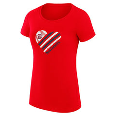 MLB Washington Nationals G-III 4Her by Carl Banks Women's Super-Slim Fit Lightweight Heart Graphic T-Shirt