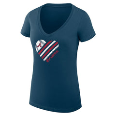 MLB Atlanta Braves G-III 4Her by Carl Banks Women's Super-Slim Fit Lightweight Heart V-Neck T-Shirt