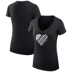 MLB Chicago White Sox G-III 4Her by Carl Banks Women's Super-Slim Fit Lightweight Heart V-Neck T-Shirt