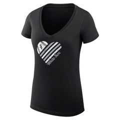 MLB Chicago White Sox G-III 4Her by Carl Banks Women's Super-Slim Fit Lightweight Heart V-Neck T-Shirt