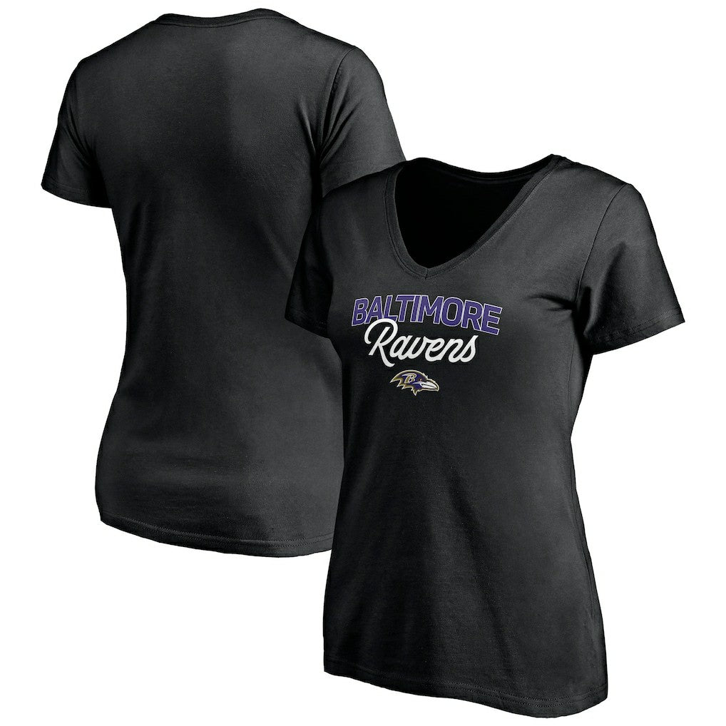 Women's Depth Chart V-Neck T-Shirt - Baltimore Ravens