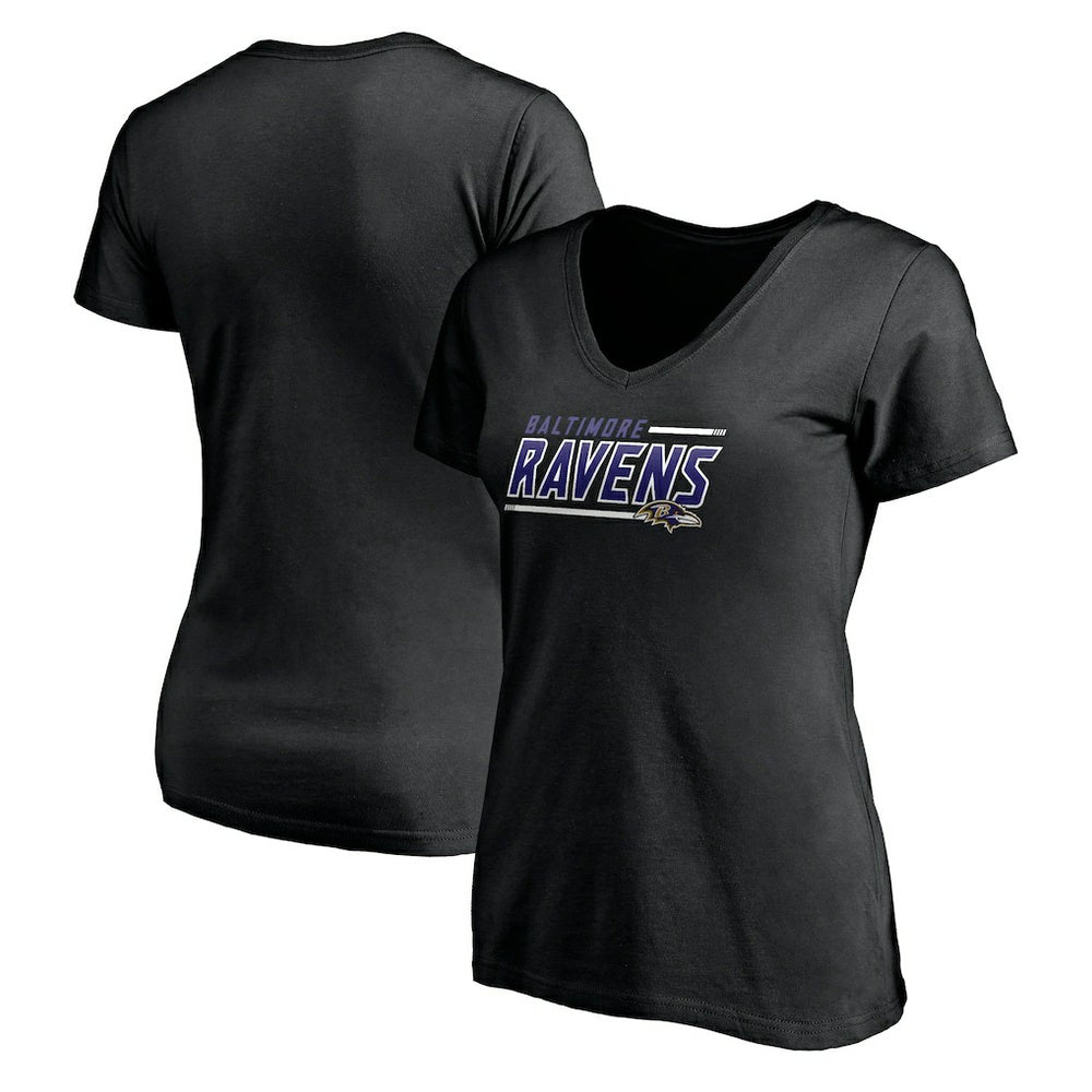 Women's Mascot In Bounds V-Neck T-Shirt - Baltimore Ravens