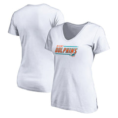 Women's Mascot In Bounds V-Neck T-Shirt - Miami Dolphins