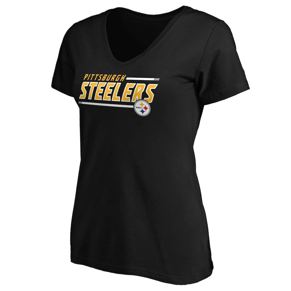 Women's Mascot In Bounds V-Neck T-Shirt - Pittsburgh Steelers
