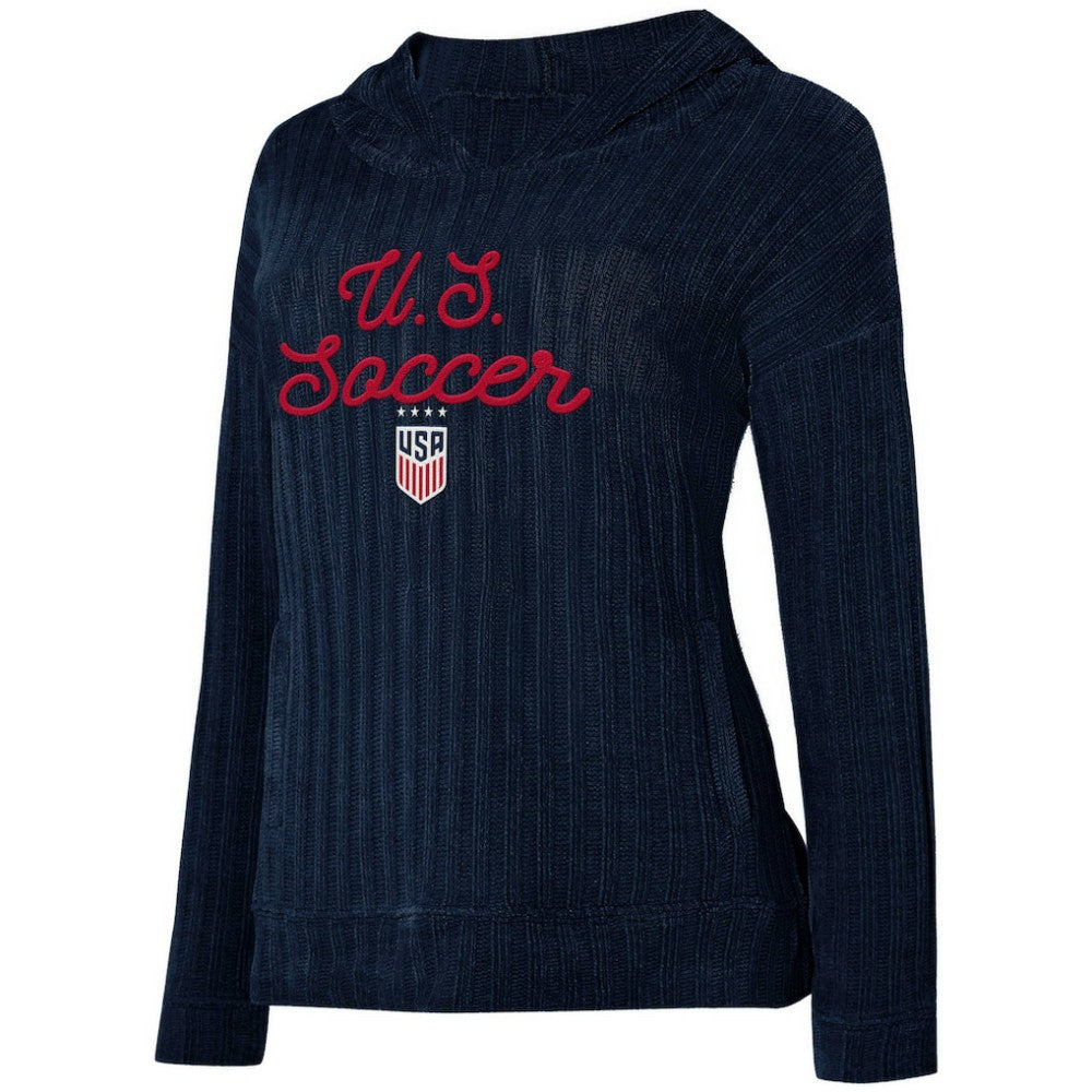 USWNT Concepts Sport Women's Linger Long Sleeve Hooded Top -  Navy