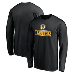 NHL Black Boston Bruins Team Arch Knockout Long Sleeve T-Shirt