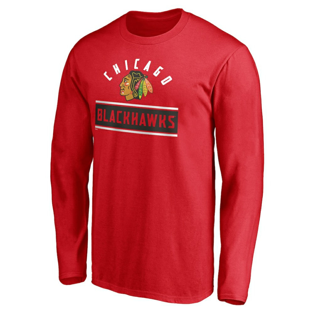NHL Red Chicago Blackhawks Team Arch Knockout Long Sleeve T-Shirt