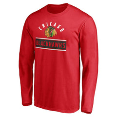 NHL Red Chicago Blackhawks Team Arch Knockout Long Sleeve T-Shirt