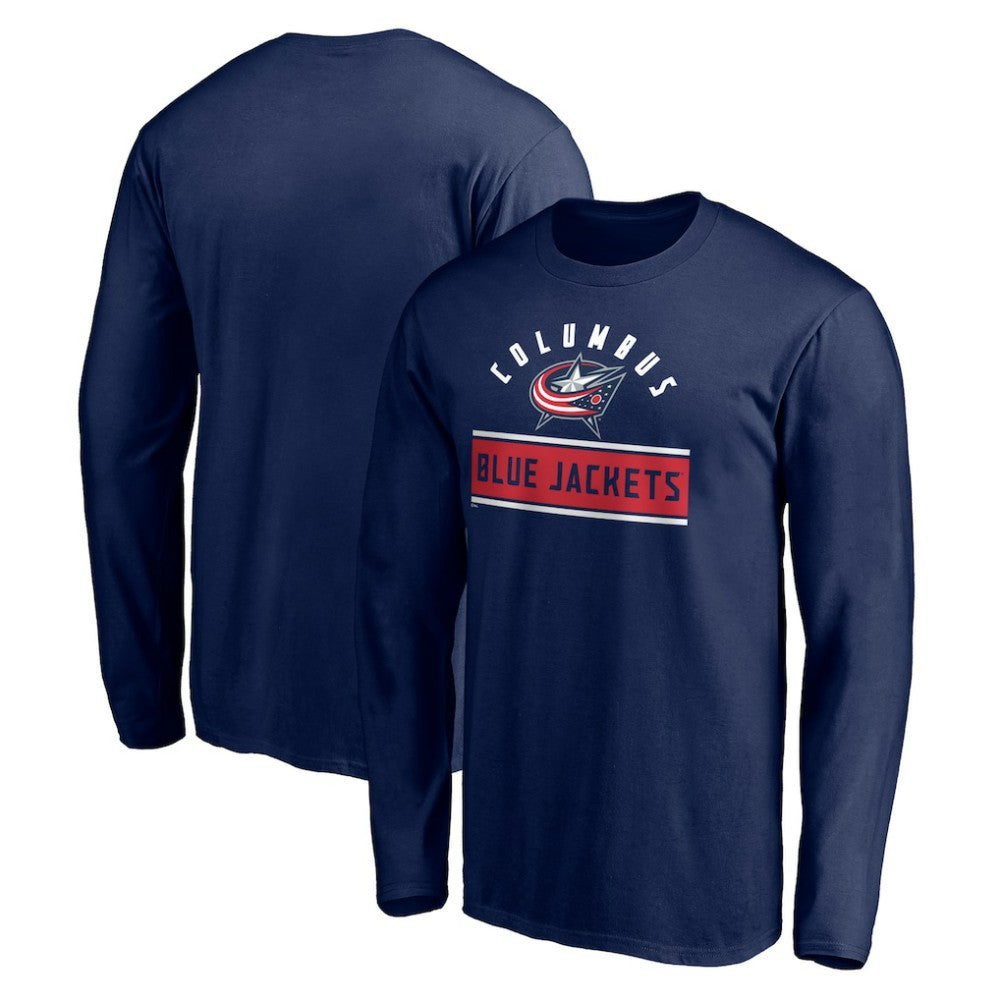 NHL Navy Columbus Blue Jackets Team Arch Knockout Long Sleeve T-Shirt