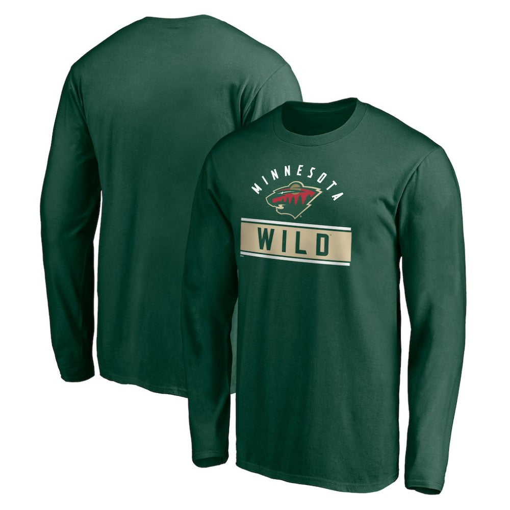 NHL Green Minnesota Wild Team Arch Knockout Long Sleeve T-Shirt