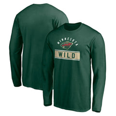 NHL Green Minnesota Wild Team Arch Knockout Long Sleeve T-Shirt