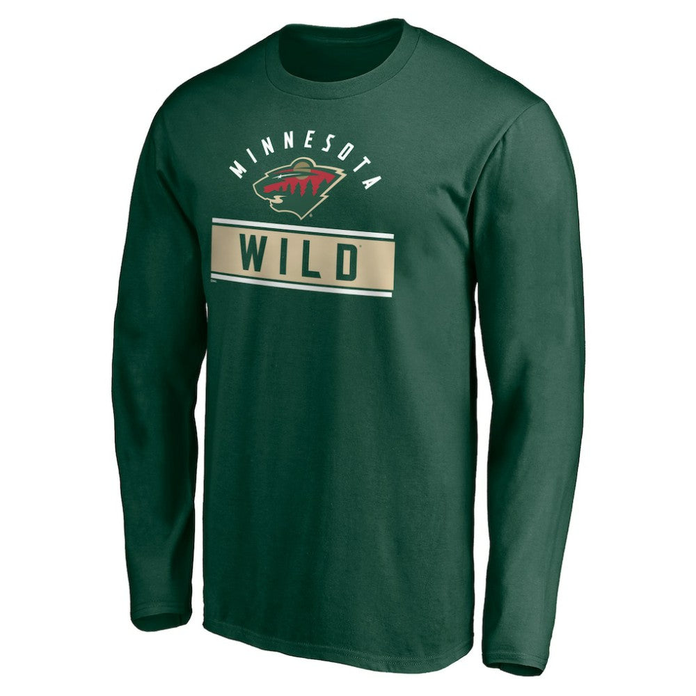 NHL Green Minnesota Wild Team Arch Knockout Long Sleeve T-Shirt