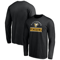 NHL Black Pittsburgh Penguins Team Arch Knockout Long Sleeve T-Shirt