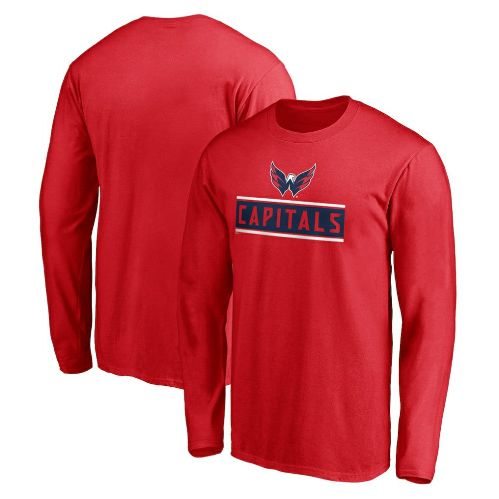 NHL Red Washington Capitals Team Arch Knockout Long Sleeve T-Shirt