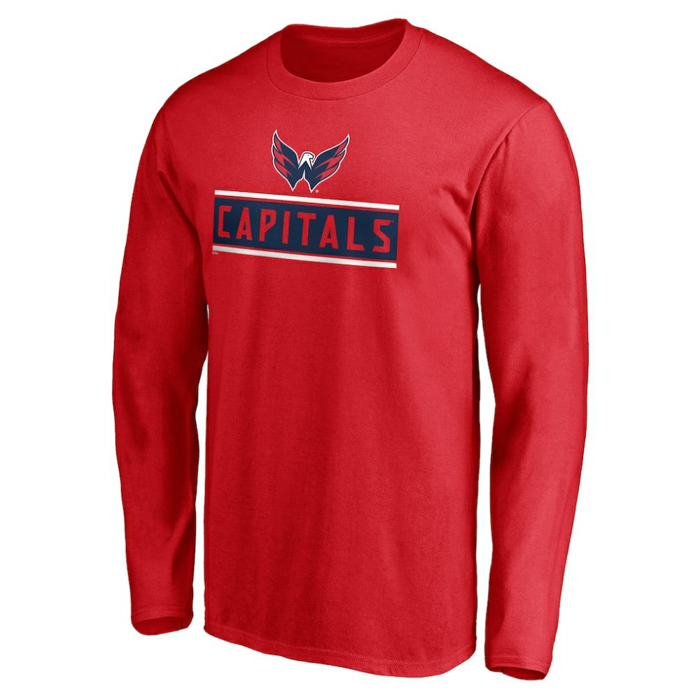 NHL Red Washington Capitals Team Arch Knockout Long Sleeve T-Shirt