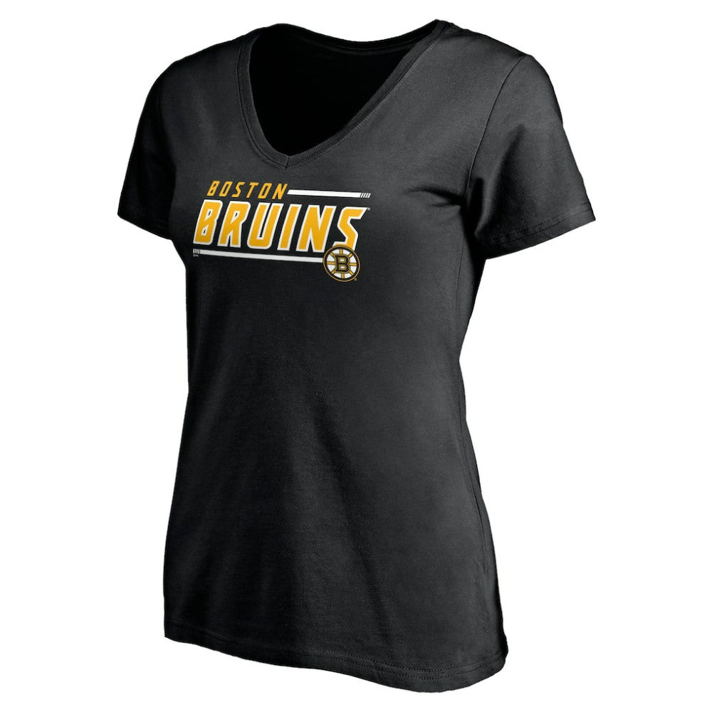 NHL Black Boston Bruins Women's Mascot In Bounds V-Neck T-Shirt