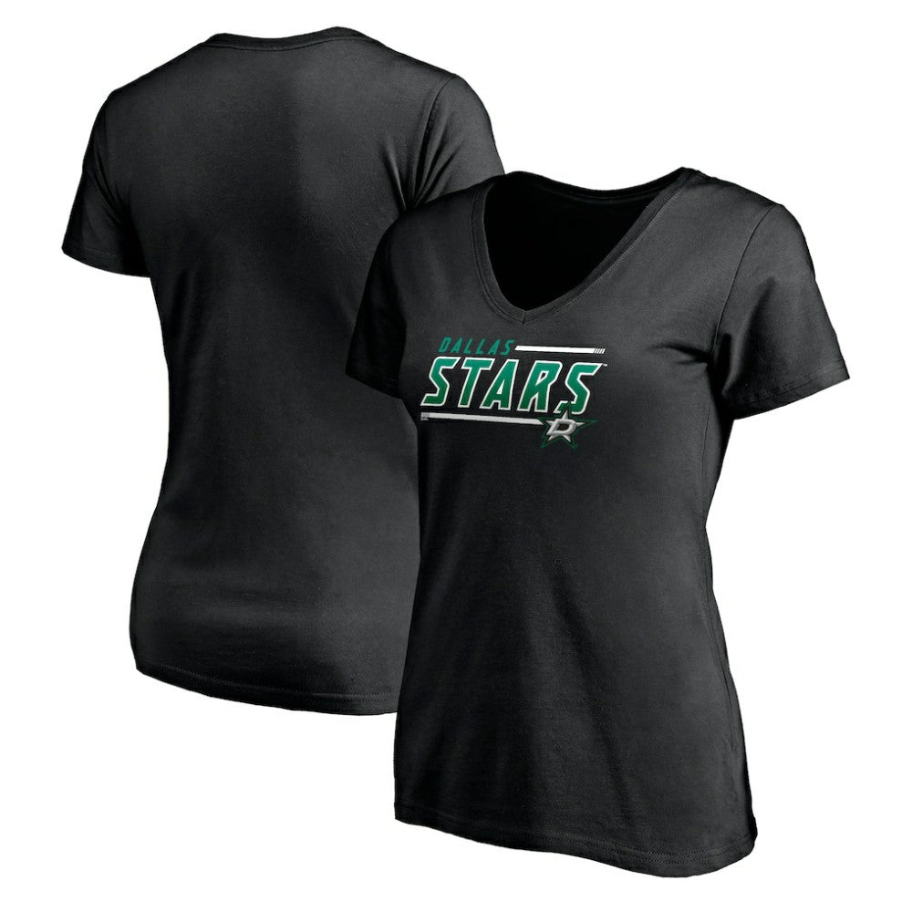 NHL Black Dallas Stars Women's Mascot In Bounds V-Neck T-Shirt