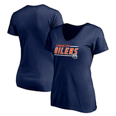 NHL Navy Edmonton Oilers Women's Mascot In Bounds V-Neck T-Shirt