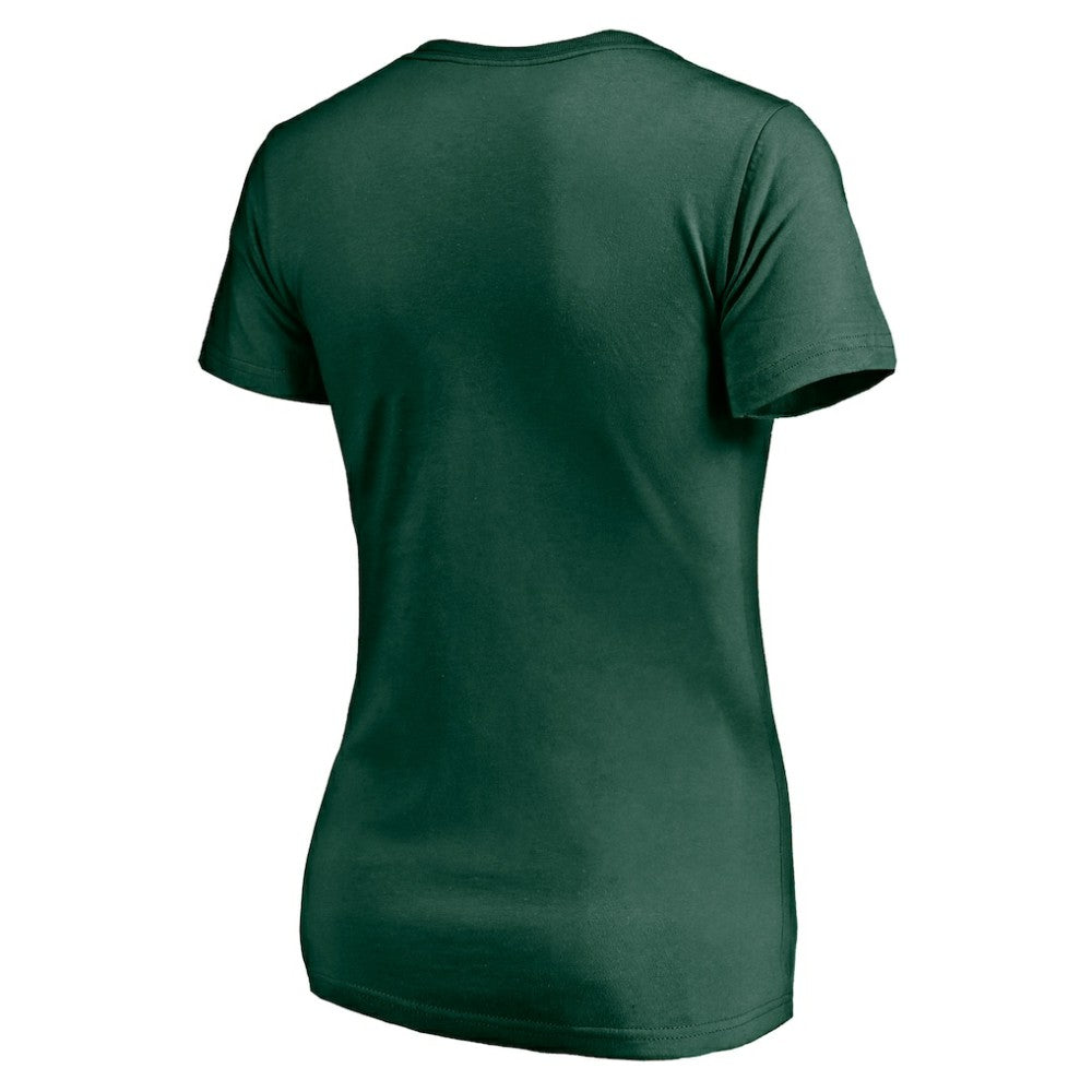 NHL Green Minnesota Wild Women's Mascot In Bounds V-Neck T-Shirt