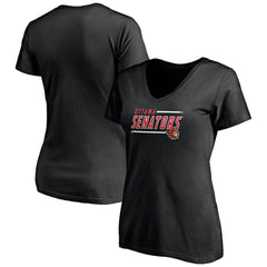 NHL Black Ottawa Senators Women's Mascot In Bounds V-Neck T-Shirt