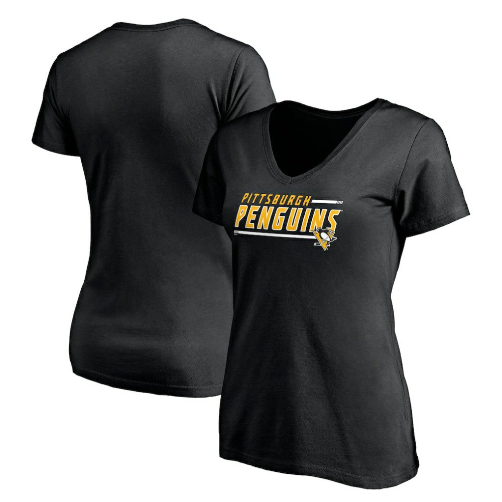 NHL Black Pittsburgh Penguins Women's Mascot In Bounds V-Neck T-Shirt