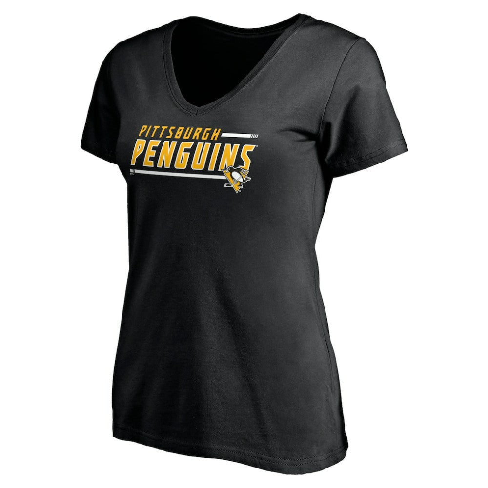 NHL Black Pittsburgh Penguins Women's Mascot In Bounds V-Neck T-Shirt