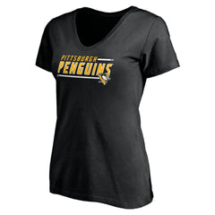 NHL Black Pittsburgh Penguins Women's Mascot In Bounds V-Neck T-Shirt
