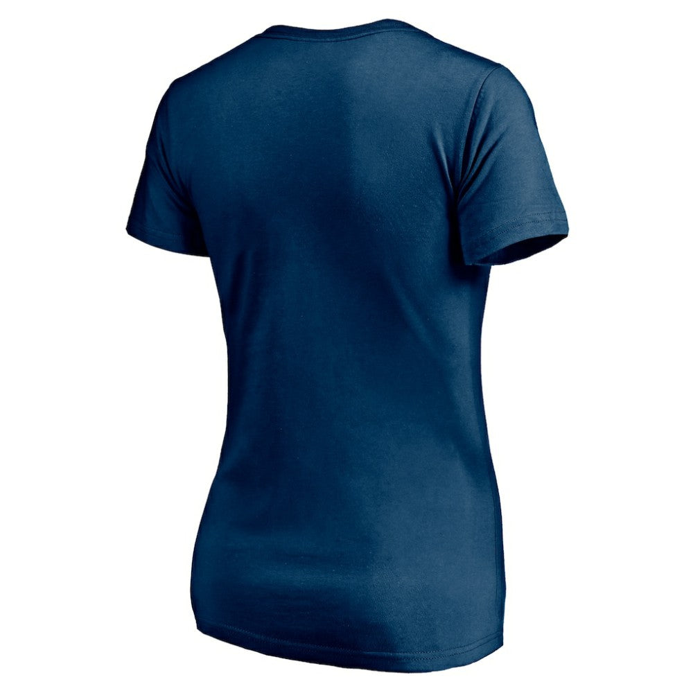 NHL Deep Sea Blue Seattle Kraken Women's Mascot In Bounds V-Neck T-Shirt