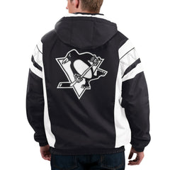 NHL Black/White Pittsburgh Penguins Starter x NHL Black Ice Home Team Half-Zip Pullover Hoodie