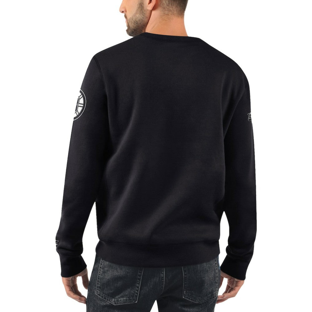 NHL Black Boston Bruins Starter x NHL Black Ice Cross Check Pullover Sweatshirt
