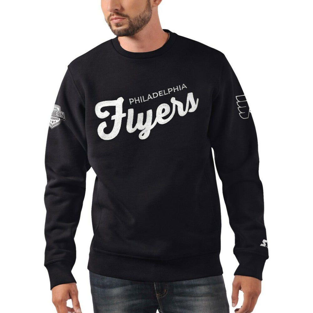 NHL Black Philadelphia Flyers Starter x NHL Black Ice Cross Check Pullover Sweatshirt
