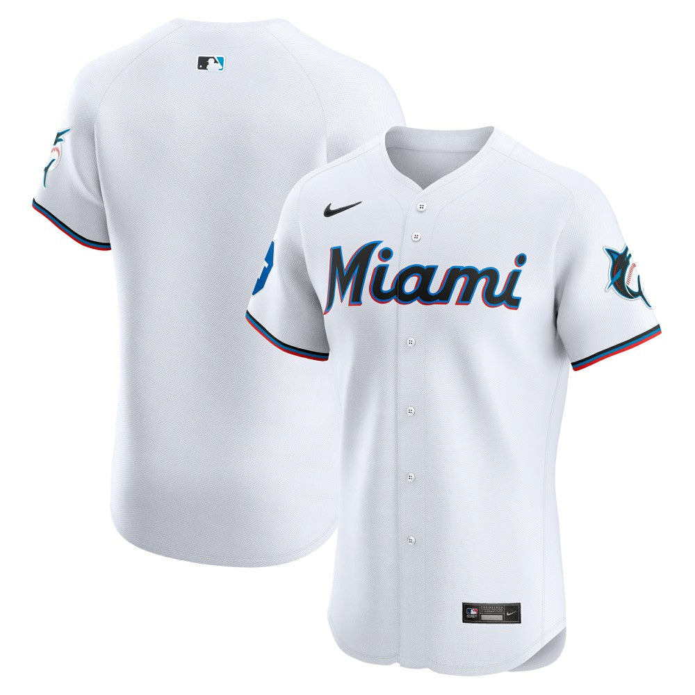 MLB Miami Marlins Nike Home Elite Patch Jersey