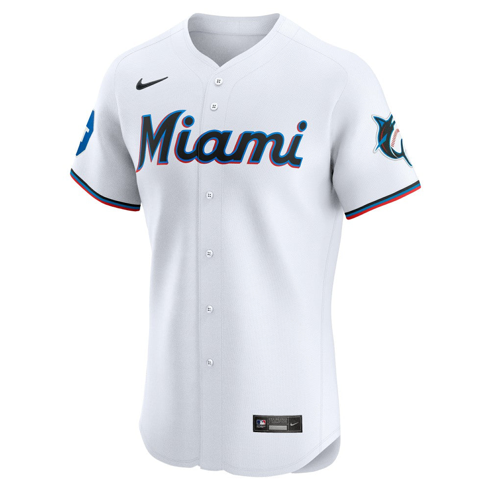 MLB Miami Marlins Nike Home Elite Patch Jersey