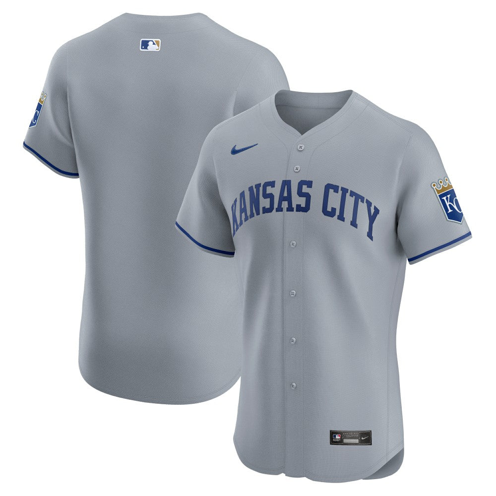 MLB Kansas City Royals Nike Road Vapor Premier Elite Patch Jersey
