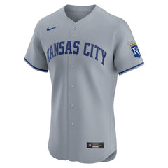 MLB Kansas City Royals Nike Road Vapor Premier Elite Patch Jersey