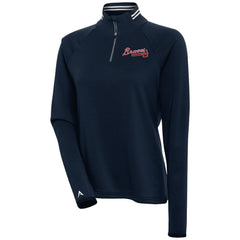MLB Atlanta Braves Antigua Women's Milo Raglan Quarter-Zip Pullover Top