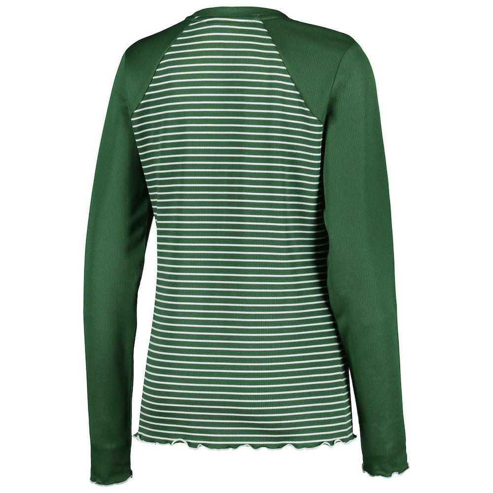 Antigua Women's Maverick Waffle Henley Long Sleeve T-Shirt - Green Bay Packers