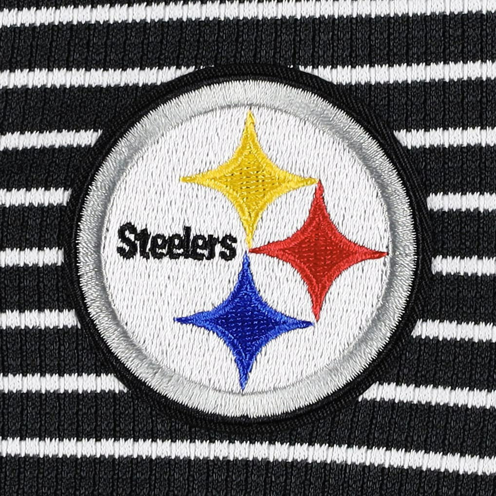 Antigua Women's Maverick Waffle Henley Long Sleeve T-Shirt - Pittsburgh Steelers