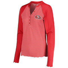 Antigua Women's Maverick Waffle Henley Long Sleeve T-Shirt - San Francisco 49ers