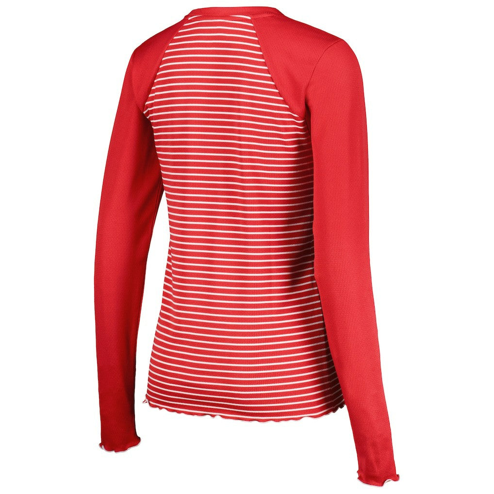 Antigua Women's Maverick Waffle Henley Long Sleeve T-Shirt - San Francisco 49ers
