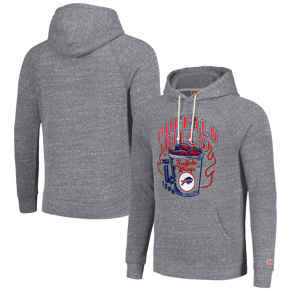 Homage Unisex NFL x Guy Fieri’s Flavortown Tri-Blend Pullover Hoodie - Buffalo Bills