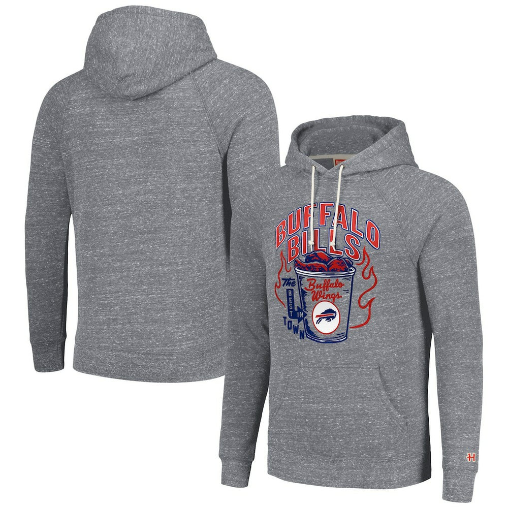 Homage Unisex NFL x Guy Fieri’s Flavortown Tri-Blend Pullover Hoodie - Buffalo Bills
