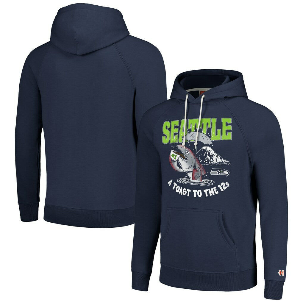 Homage Unisex NFL x Guy Fieri’s Flavortown Tri-Blend Pullover Hoodie - Seattle Seahawks