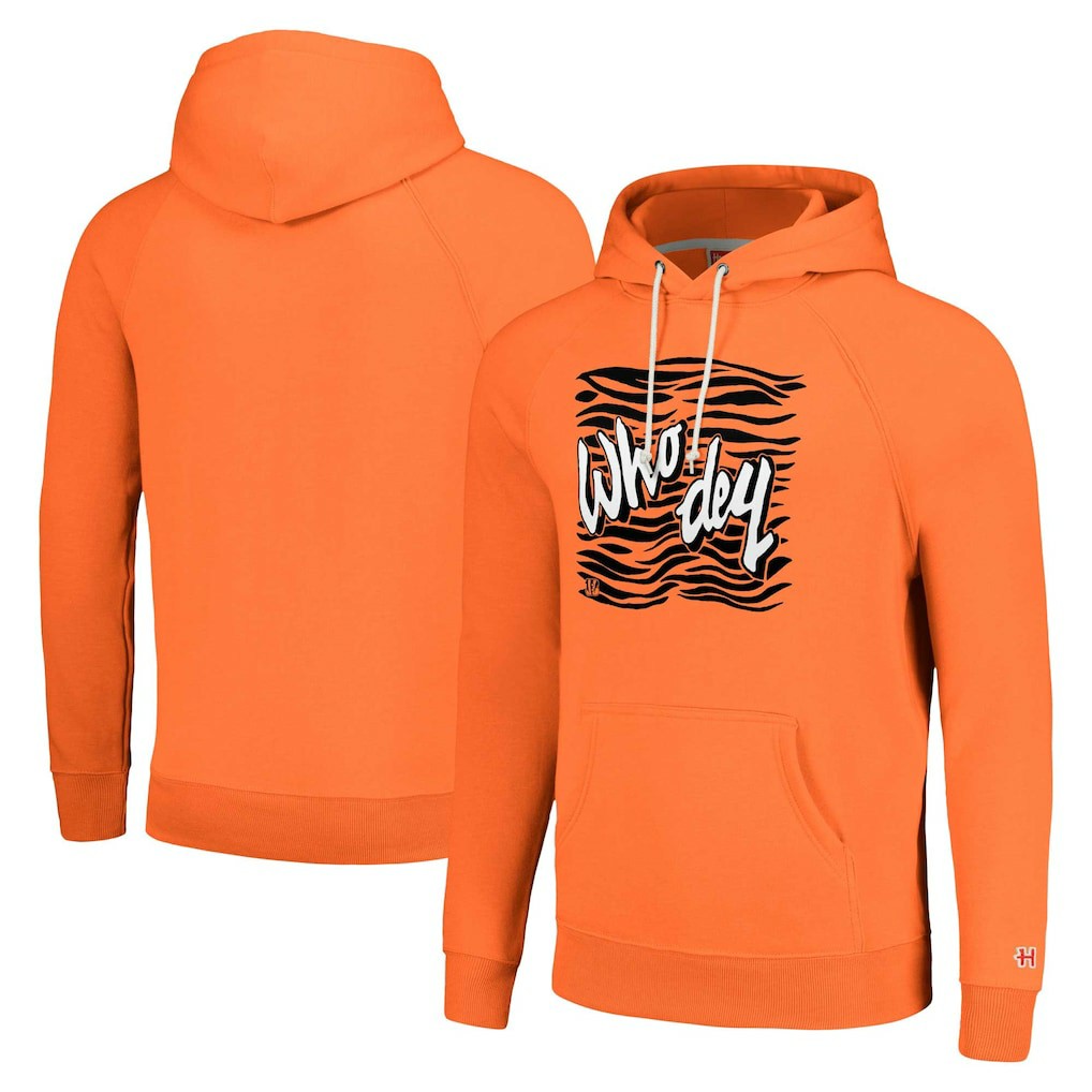 Homage Unisex Hyperlocal Raglan Pullover Hoodie - Cincinnati Bengals