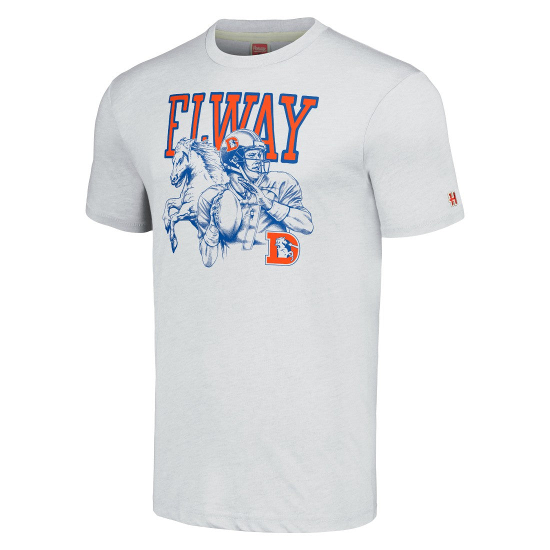 John Elway  Homage Unisex Unisex Caricature Retired Player Tri-Blend T-Shirt - Denver Broncos