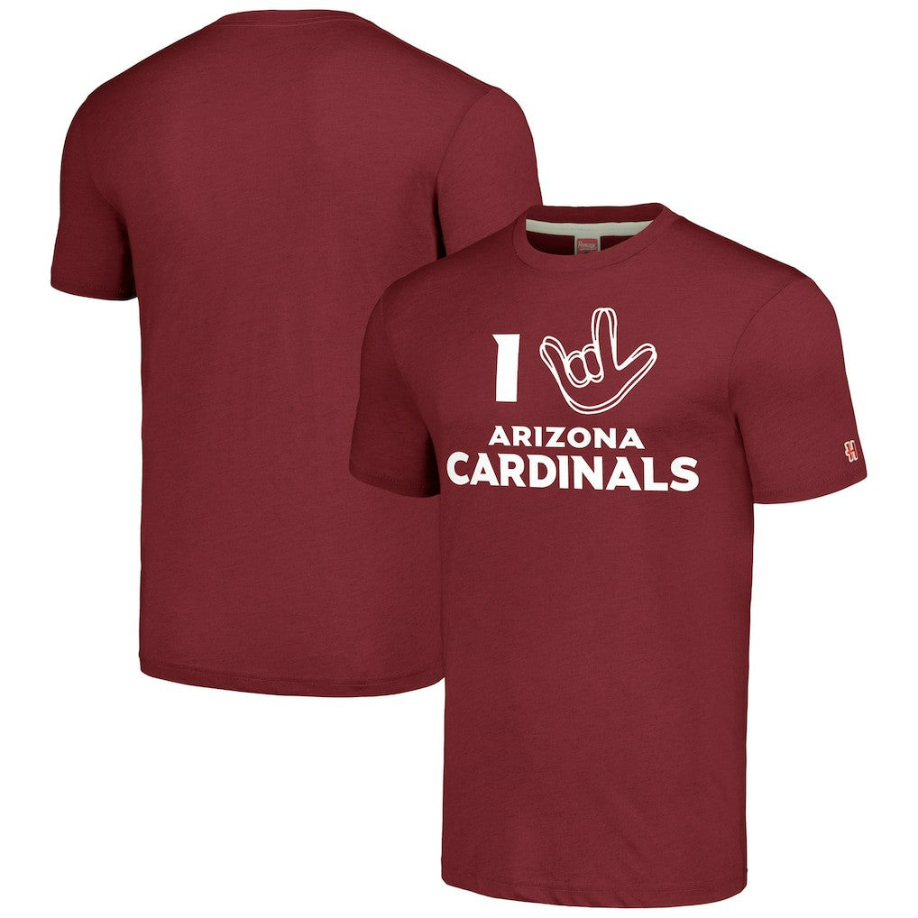 Homage Unisex The NFL ASL Collection by Love Sign Tri-Blend T-Shirt - Arizona Cardinals